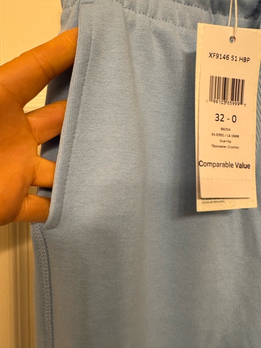 Lacoste Pale Blue Fleece Joggers - Picture 6 of 6